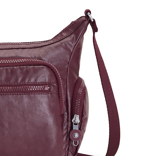 Kipling Gabbie Small Metallic Crossbody Bags Burgundy Lacquer | CA 1144BE